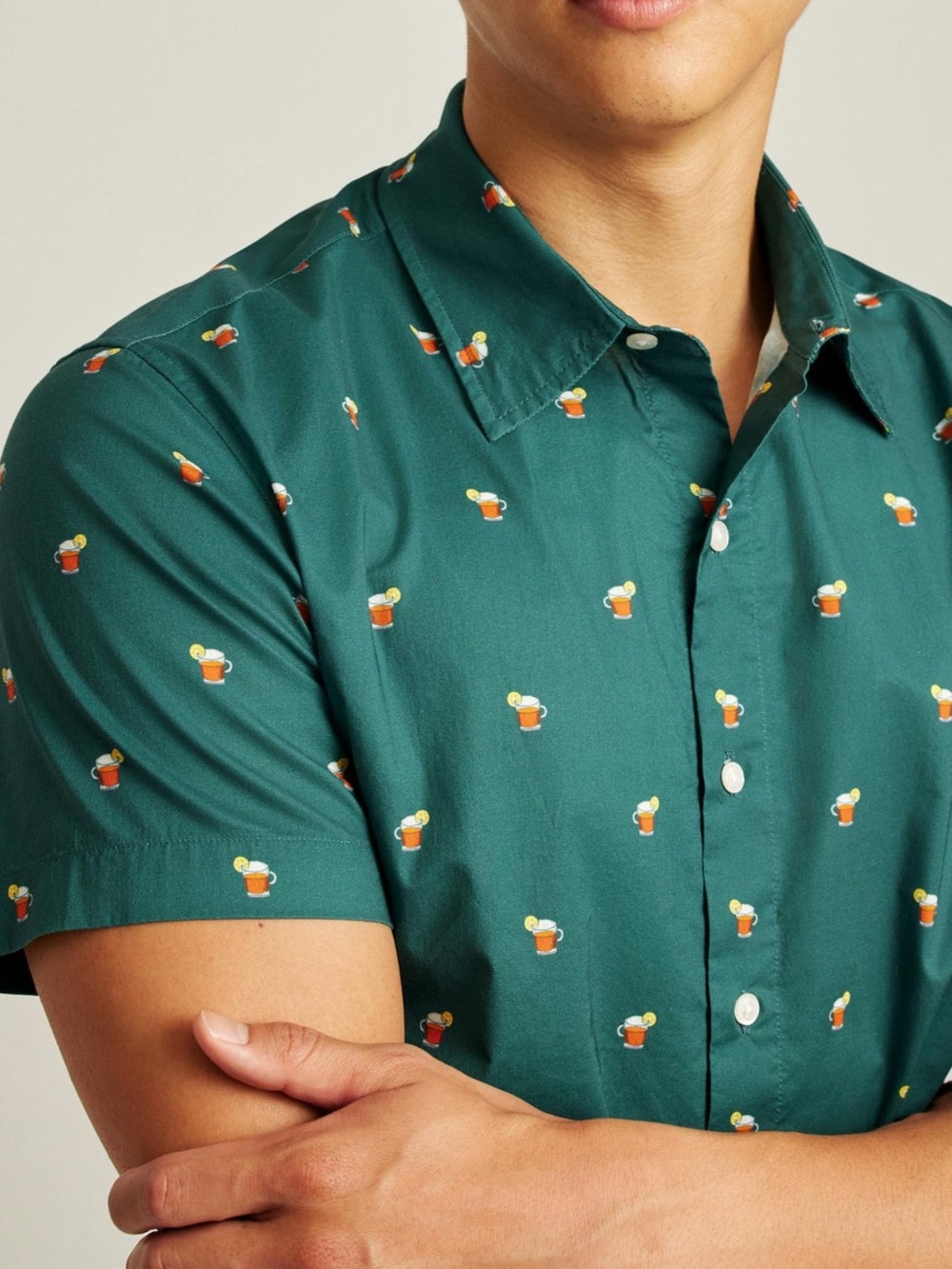 Bonobos Riviera Short-Sleeve Cocktail Printed Button-Down Shirt slim fit sz L